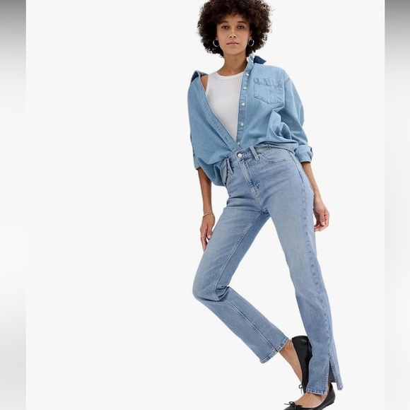 GAP Denim - Gap High Rise Straight Jeans Vented Hem